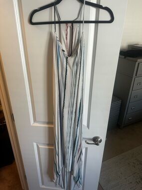 Striped Ivory and Teal Decorative Hanging Accent